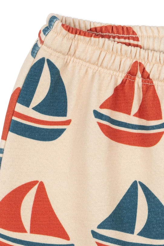 Chłopiec Konges Sløjd spodnie dresowe bawełniane dziecięce LOUPY LOU SWEAT PANTS OCS KS104950.PPY2 beżowy