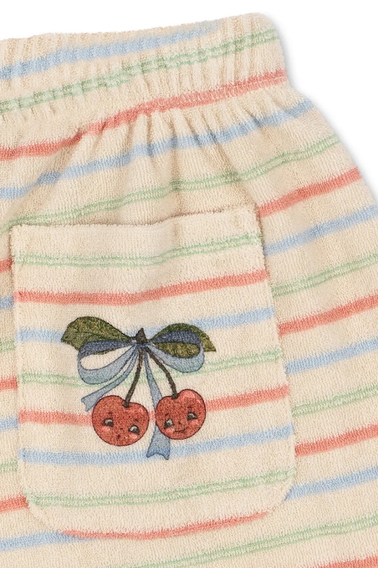 Chłopiec Konges Sløjd spodnie dresowe bawełniane dziecięce ITTY RIB SWEAT PANTS GOTS KS104852.PPY2 beżowy