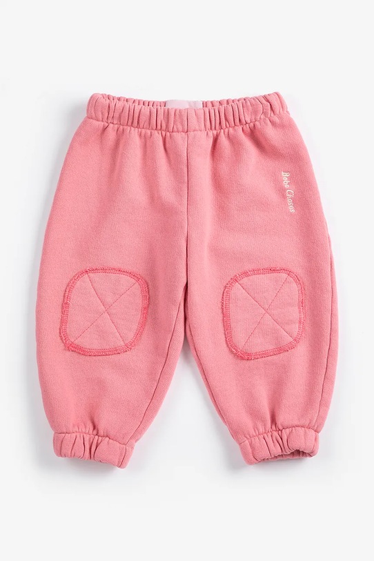 Bobo Choses spodnie dresowe bawełniane niemowlęce 126AB068 różowy SS26
