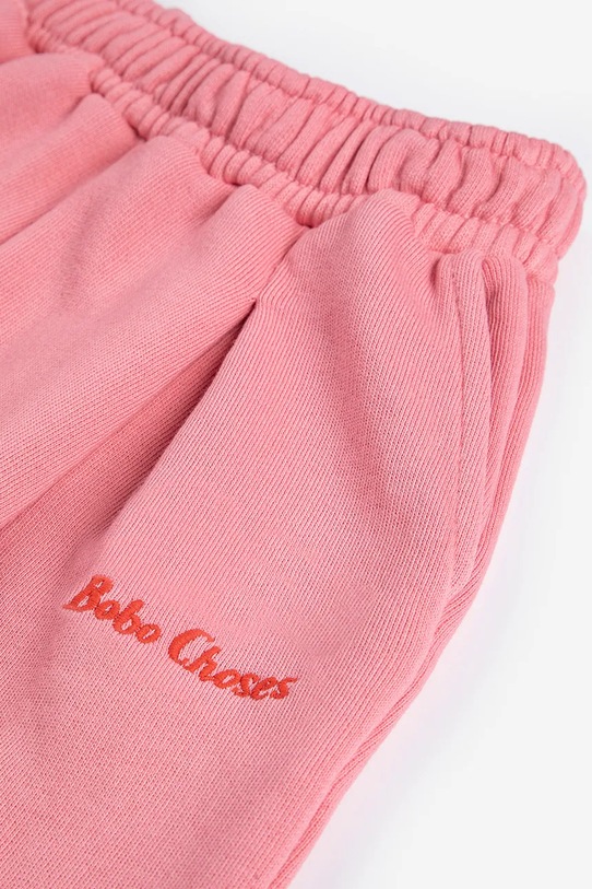 Bobo Choses spodnie dresowe bawełniane dziecięce 126AC087 różowy