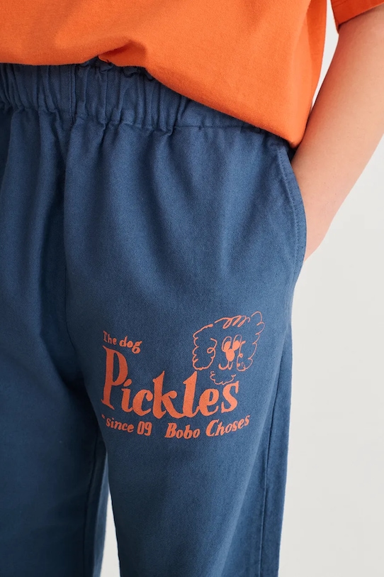 Bobo Choses gyerek pamut melegítőnadrág Pickles The Dog sötétkék 126AC090