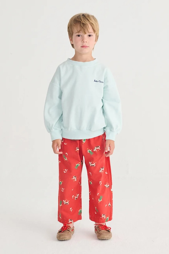 Bobo Choses gyerek pamut nadrág Farm Adventure piros 126AC091