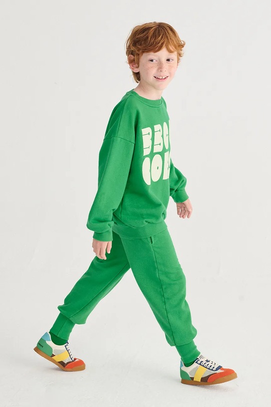 Bobo Choses spodnie dresowe bawełniane dziecięce Bobo Choses Modern zielony 126AC147