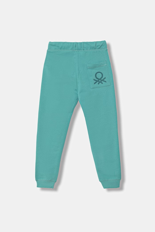 United Colors of Benetton spodnie dresowe bawełniane dziecięce 3J68CF058.G.Stagionale turkusowy SS26