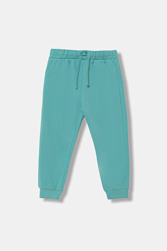 United Colors of Benetton pantaloni de trening din bumbac pentru copii uni turcoaz 3J70GF010.P.Stagionale