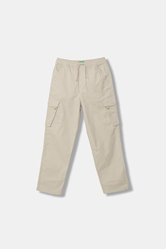 United Colors of Benetton spodnie dziecięce bawełniane z elastanem beżowy 4TCGCF05D.G.Stagionale