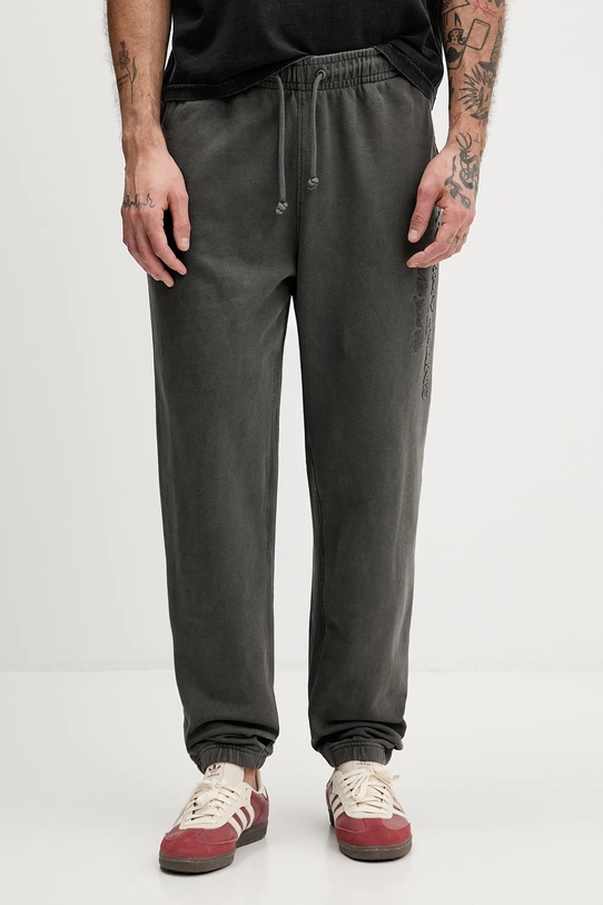 Tommy Jeans spodnie dresowe bawełniane melanż szary DM0DM22360