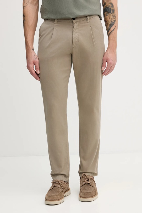 BOSS Orange spodnie Chino-Pleated-1 tkanina zielony 50559299