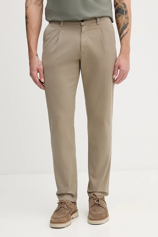 BOSS Orange spodnie Chino-Pleated-1 tkanina zielony 50559299