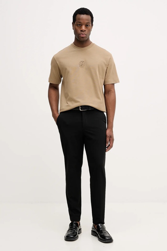 BOSS spodnie 50555014 czarny SS26