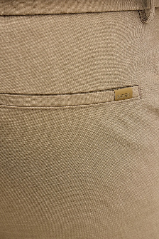 BOSS spodnie z dodatkiem wełny beżowy 50556758