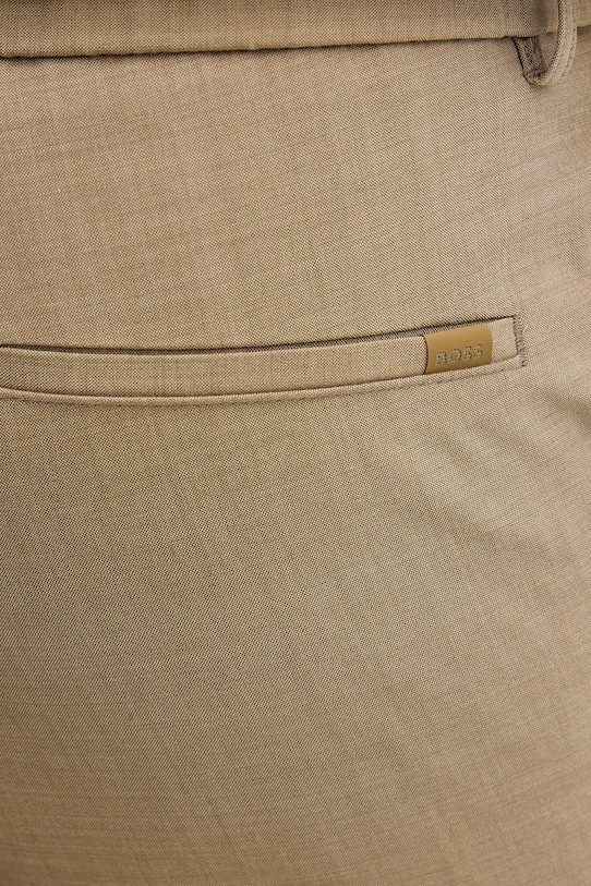 BOSS spodnie z dodatkiem wełny beżowy 50556758