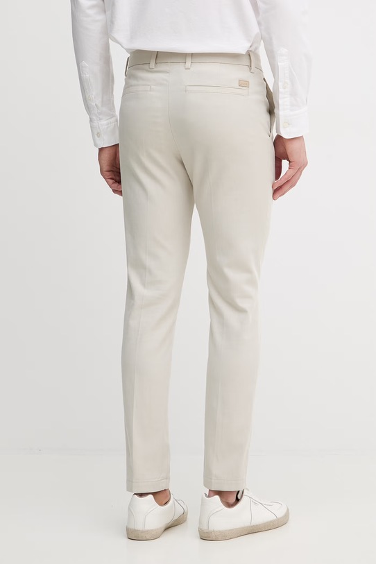Odjeća BOSS slim fit hlače za muškarce s pamukom H-Kaiton1 50553813 bež
