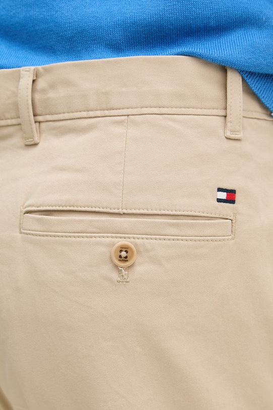 Tommy Hilfiger hlače moške bombažne z elastanom bež MW0MW40690