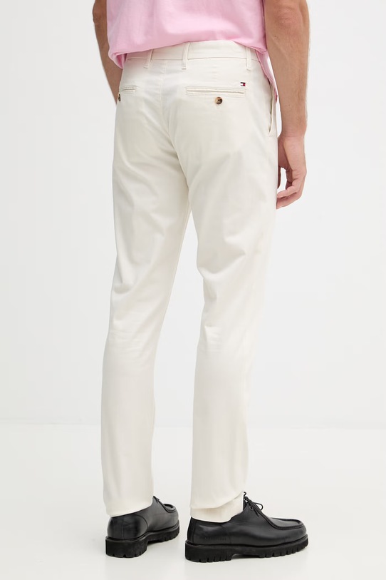 Oblečenie Tommy Hilfiger nohavice slim fit pánske s bavlnou MW0MW41924 béžová