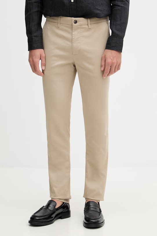 Tommy Hilfiger nohavice slim fit pánske s bavlnou béžová MW0MW41924