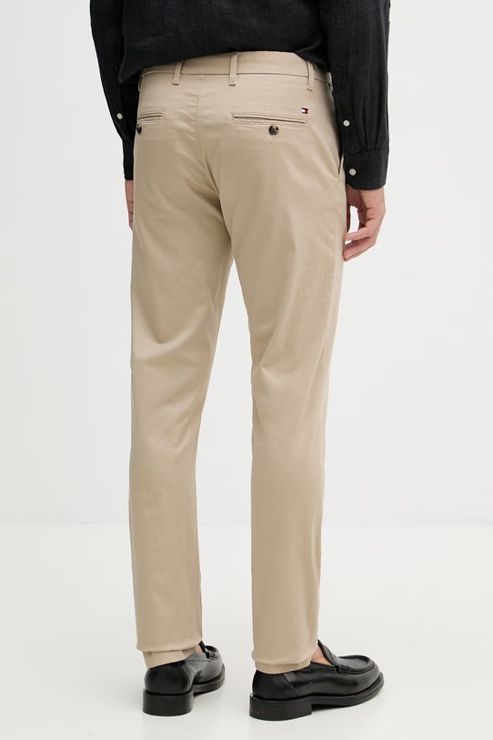 Oblečenie Tommy Hilfiger nohavice slim fit pánske s bavlnou MW0MW41924 béžová