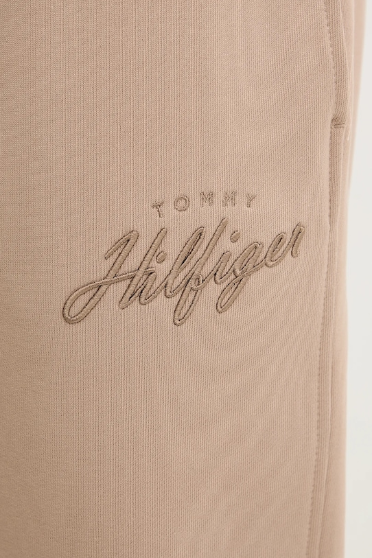 Tommy Hilfiger spodnie dresowe bawełniane beżowy MW0MW42537