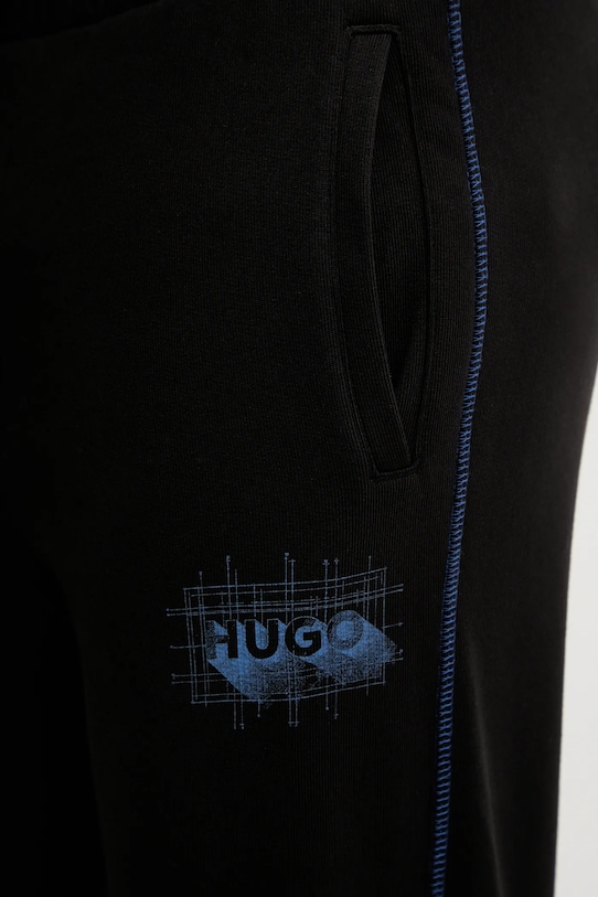 Hugo Blue spodnie dresowe bawełniane Notharos czarny 50553508