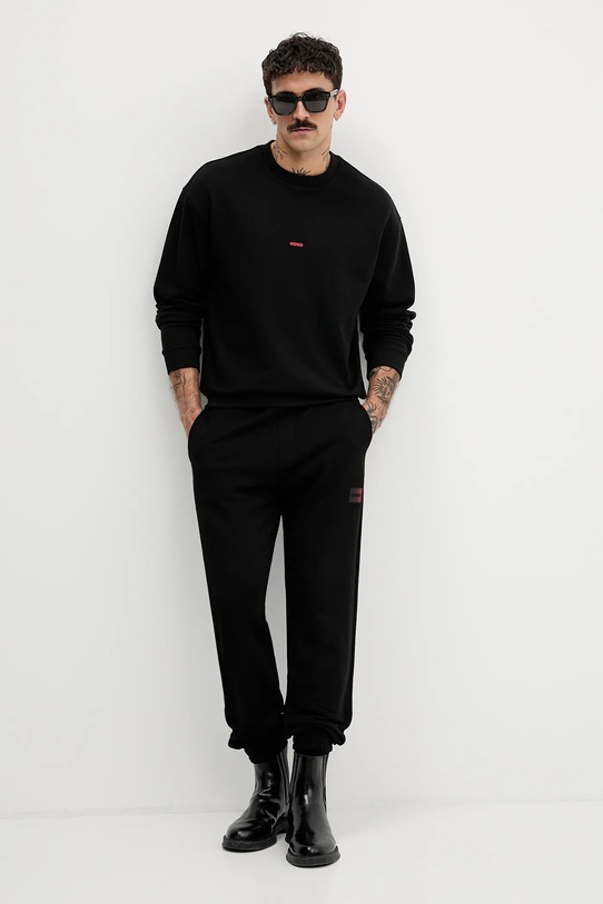 Хлопковые спортивные штаны HUGO 50553146 чёрный SS26