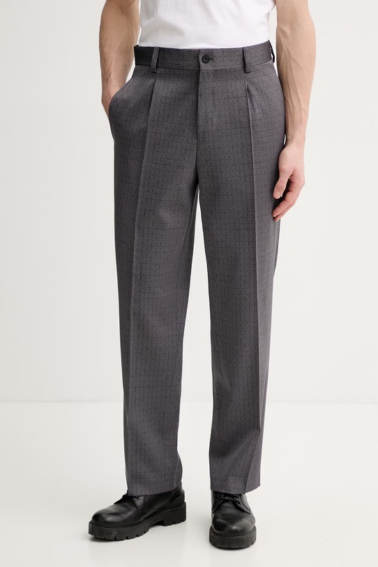 HUGO spodnie z dodatkiem wełny Flips251X tkanina szary 50556696