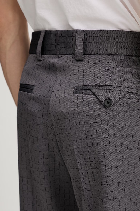 HUGO spodnie z dodatkiem wełny Flips251X szary 50556696