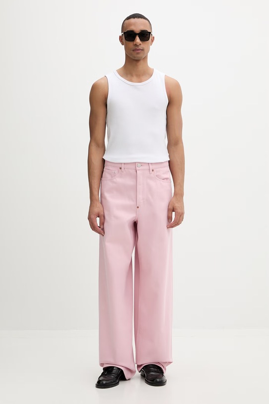 Kenzo jeansy męskie FG55DP4246M0 różowy SS26