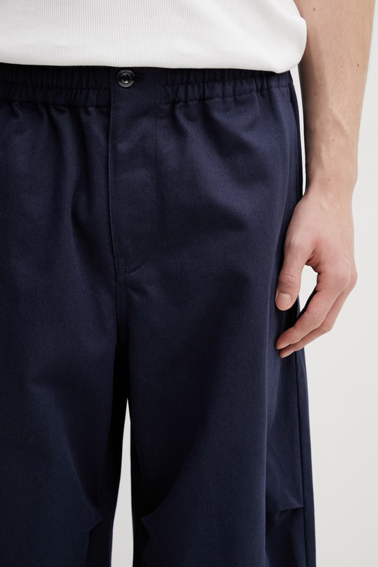 Kenzo spodnie bawełniane granatowy FG55PA5089OD