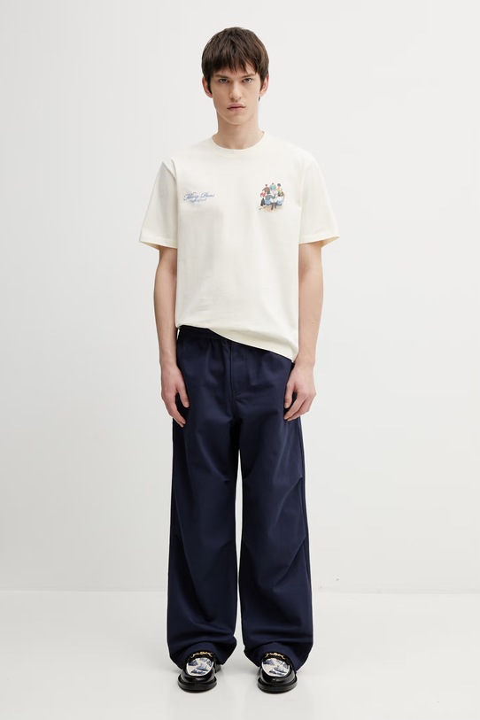 Kenzo spodnie bawełniane FG55PA5089OD granatowy