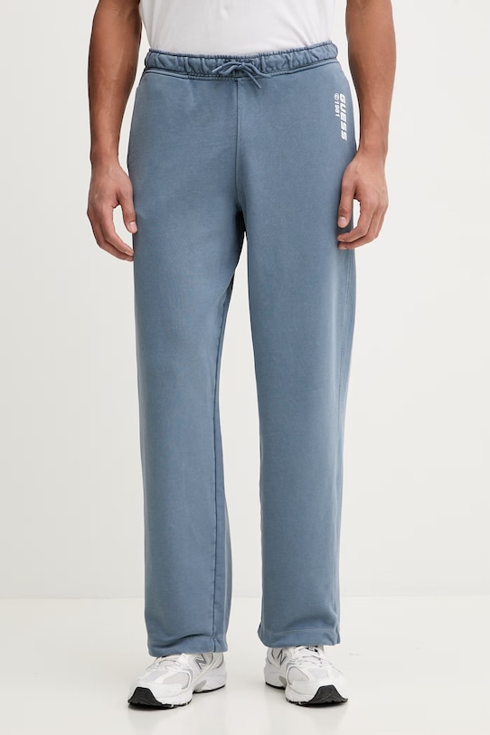 Guess spodnie bawełniane NAWAT bawełna niebieski Z6RB07.KD371