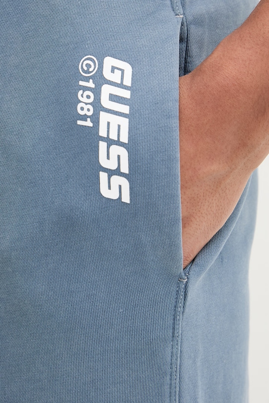 Guess spodnie bawełniane NAWAT niebieski Z6RB07.KD371