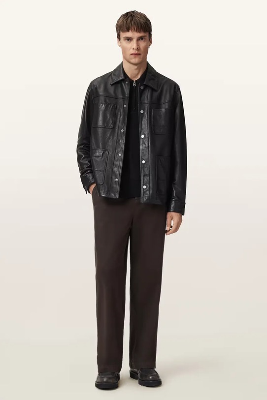 AllSaints spodnie bawełniane brązowy M026TD