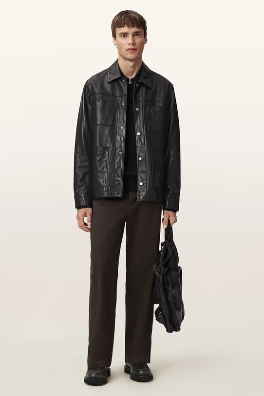 AllSaints spodnie bawełniane M026TD brązowy