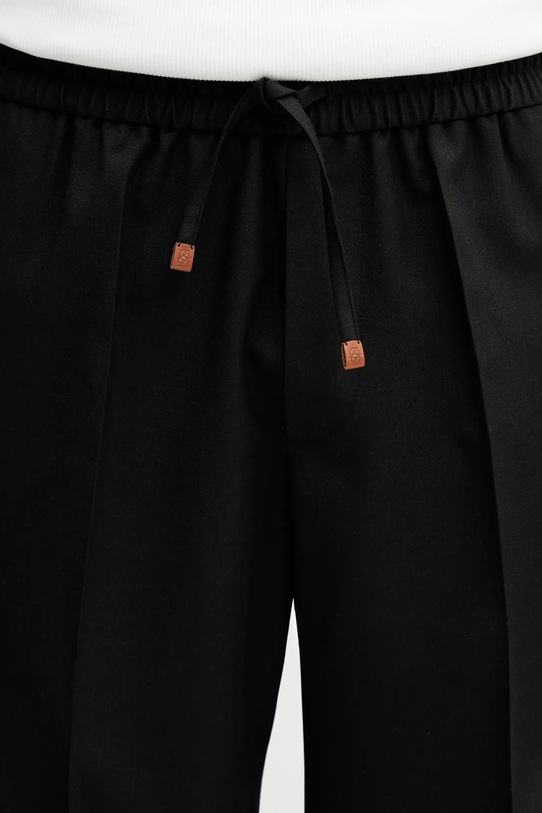 Drôle de Monsieur spodnie z dodatkiem wełny Pantalon Droit czarny J.BP191.PL127.BL