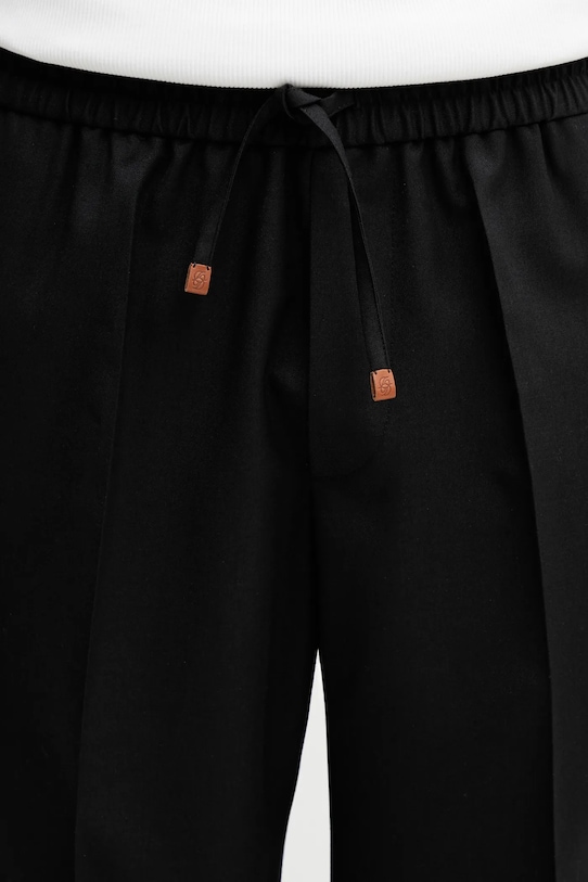 Drôle de Monsieur trousers with wool blend Pantalon Droit black J.BP191.PL127.BL