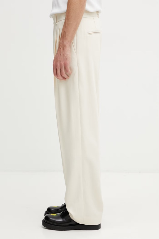 Drôle de Monsieur pantaloni de costum pentru bărbați, cu vâscoză Golfeur K.BP165.VI029.OW bej SS26