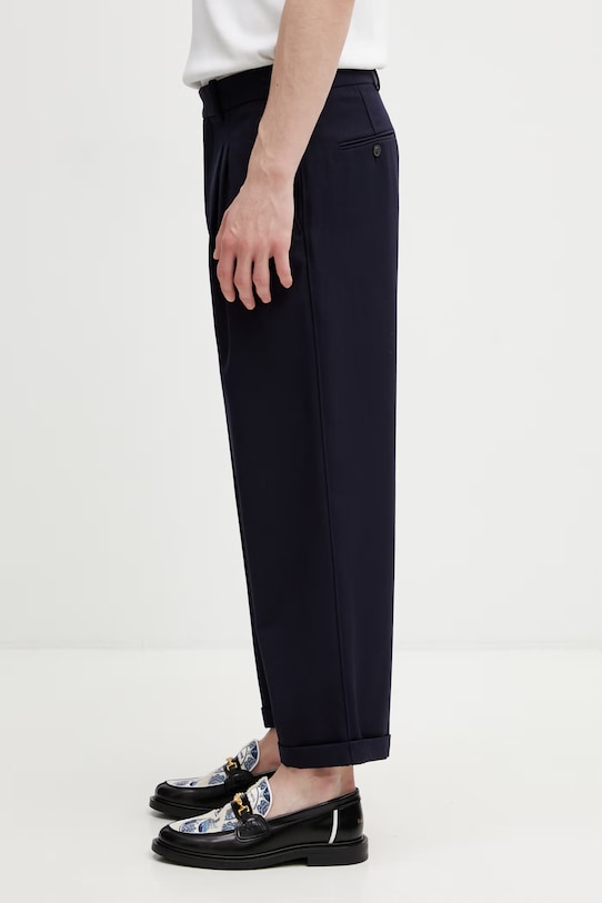 Drôle de Monsieur spodnie z dodatkiem wełny męskie K.BP192.PL144.NY granatowy SS26