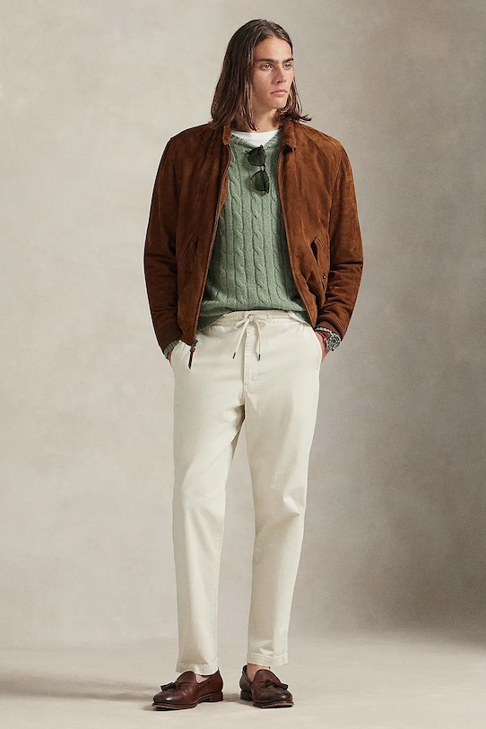 Odzież Polo Ralph Lauren spodnie 710980766 beżowy