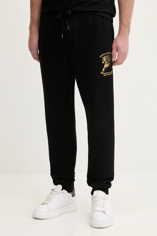 Armani Exchange spodnie dresowe z elastanem czarny XM001997.AF10818
