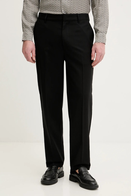 Armani Exchange spodnie z domieszką wełny tkanina czarny XM001816.AF21302