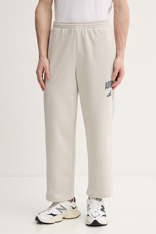 adidas spodnie dresowe Collegiate dzianina beżowy JZ0165