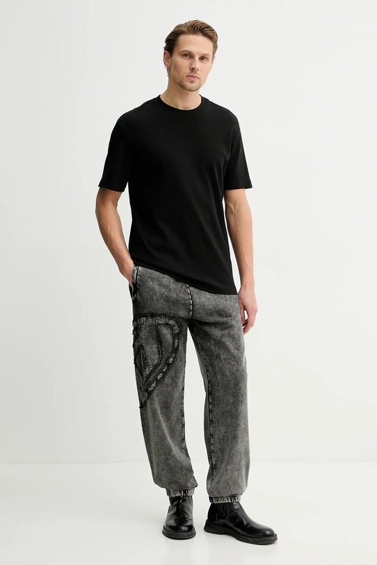 Diesel spodnie dresowe bawełniane P-MARKY-DEN A19324.0KIBZ szary SS26