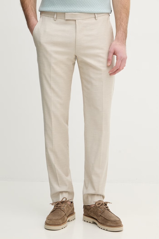 Joop! spodnie z dodatkiem wełny tkanina beżowy 30102023