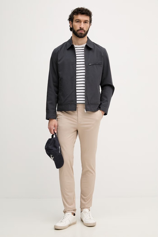 Hackett London spodnie slim fit męskie bawełniane z elastanem HM2100115R beżowy SS26