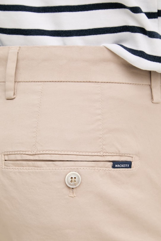 Hackett London spodnie slim fit męskie bawełniane z elastanem beżowy HM2100115R