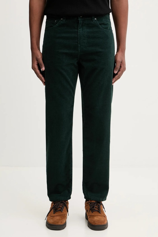 Carhartt WIP pantaloni in cotone Newel Pant dritto verde I031456.3GH02