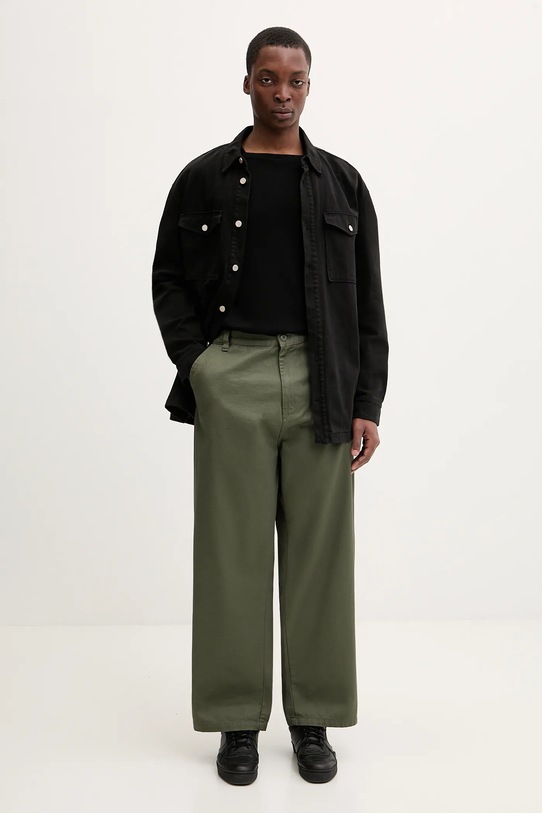 Carhartt WIP pantaloni in cotone Brady Pant I036312.1102 verde