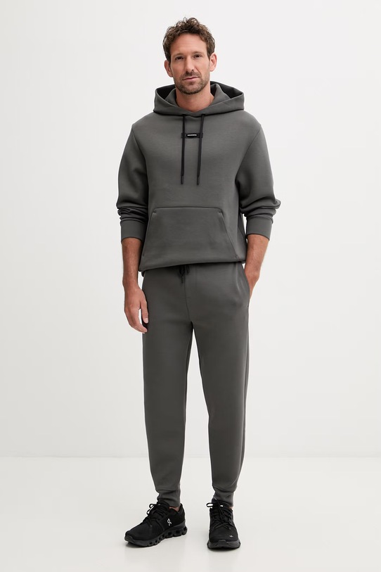 On spodnie dresowe męskie z bawełną Focus Tech 1MF30320345 szary SS26