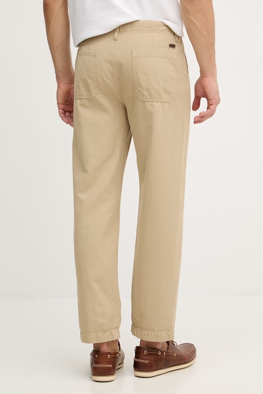 Odzież Mos Mosh spodnie męskie z lnem Jesper 510380 beżowy