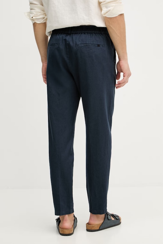 Ρούχα Mos Mosh Παντελόνι ανδρικό με λινό Baldo 510150 σκούρο μπλε